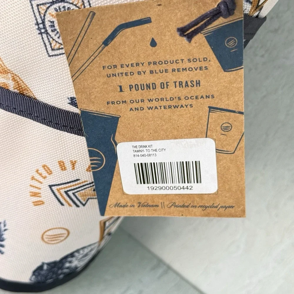 New United By Blue Reusable Drink Kit Set Tawny #8623